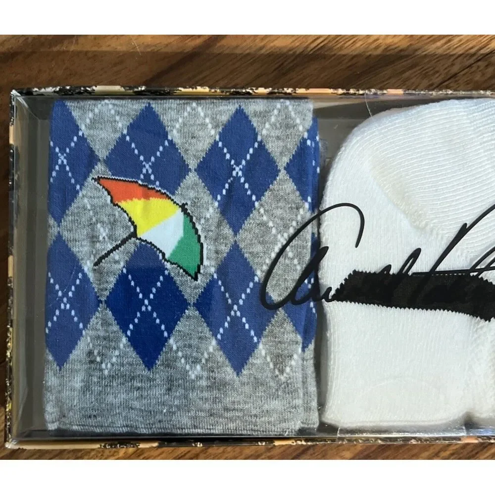 New Arnold Palmer Golf Blue‎ Argyle Socks 3-pack Crew Low Rider Shoe Size 9-12